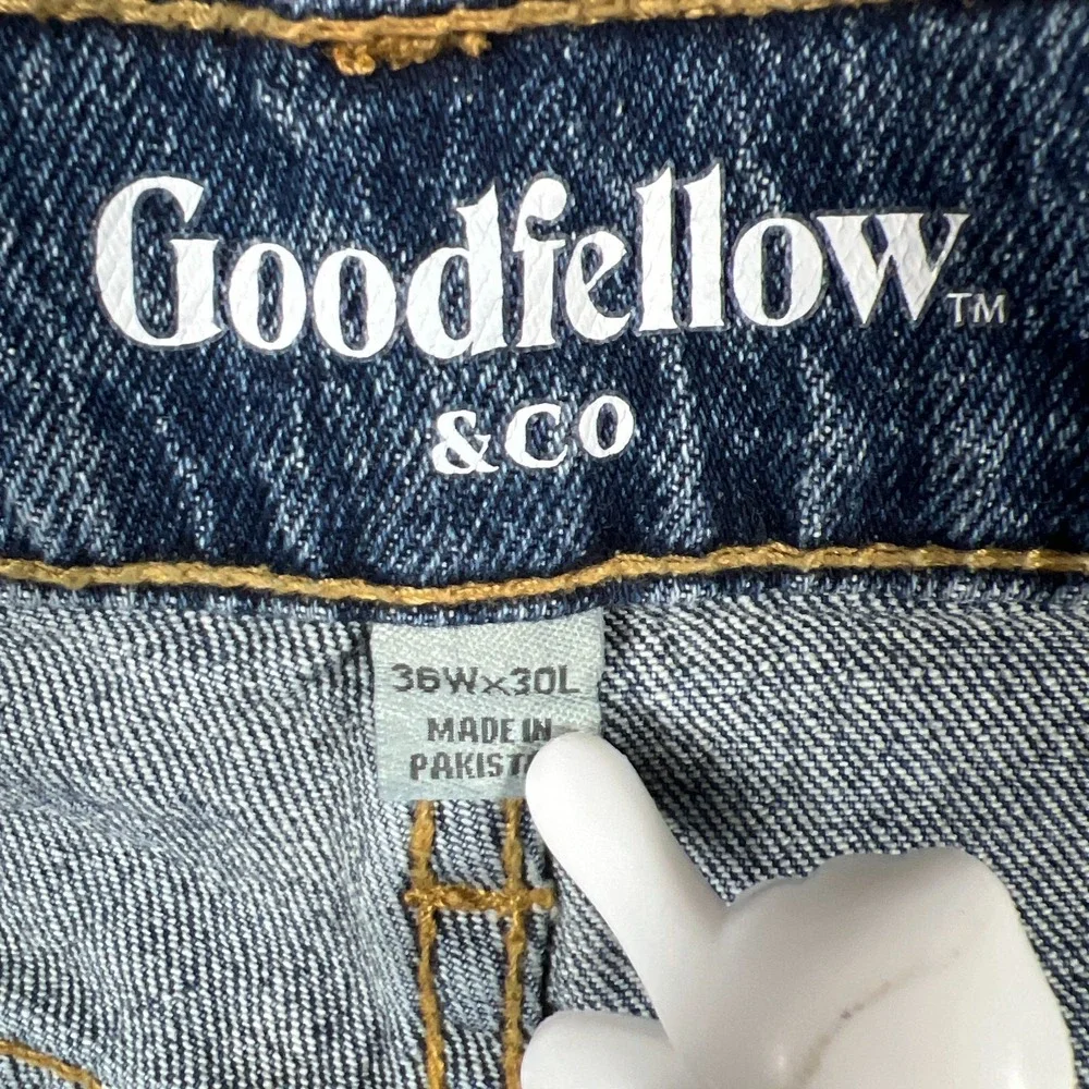Goodfellow & Co Straight Leg Jeans Mens 36X30 Blue Denim Total Flex Relaxed Fit